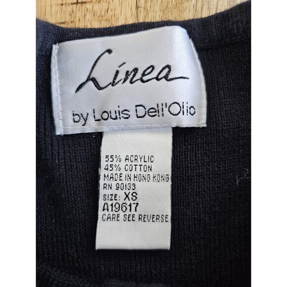 Linea By Louis Dell'Olio Black Ribbed Sweater Dress Women's Size XS Heavy - Picture 7 of 10